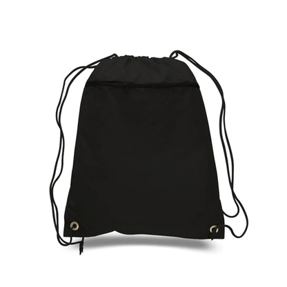 210D Polyester Drawstring Backpack W/ Front Pocket