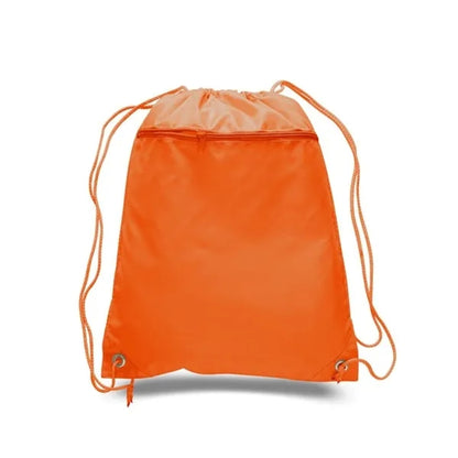 210D Polyester Drawstring Backpack W/ Front Pocket