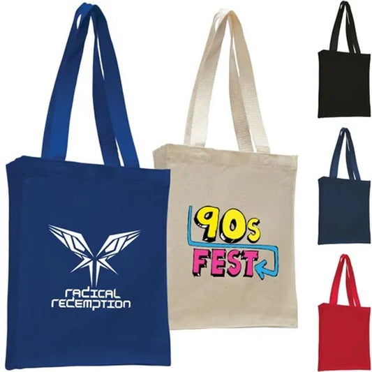 12 Oz. Cotton Canvas Book Tote Bag With Gusset