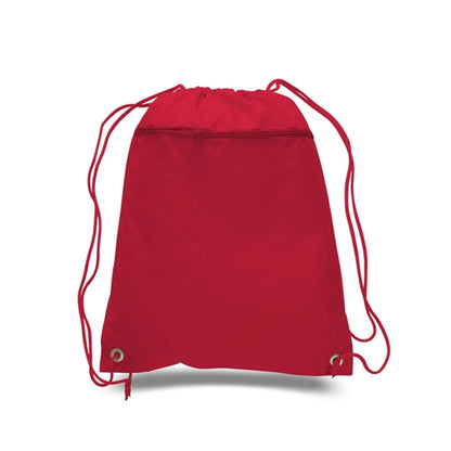210D Polyester Drawstring Backpack W/ Front Pocket
