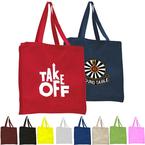 12 Oz. Cotton Canvas Shopper Tote Bag With Gusset