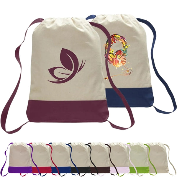 12 Oz. Cotton Canvas Two Tone Sport Backpack