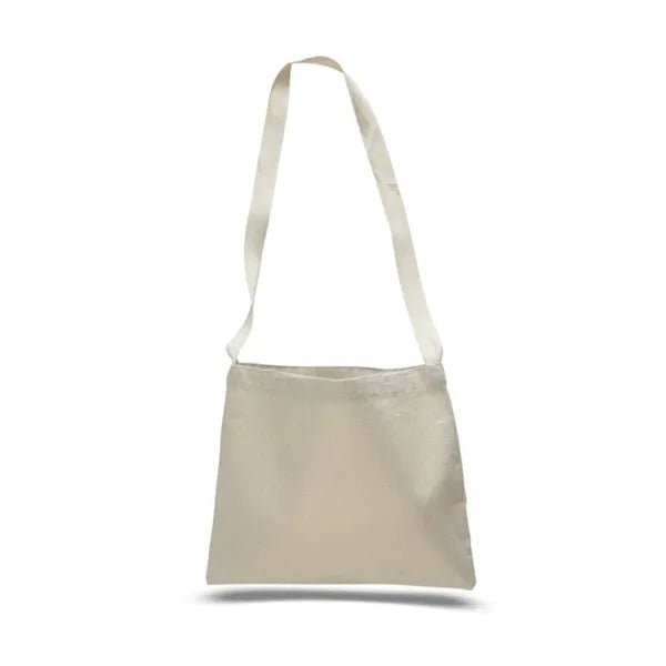 12 Oz. Small Cotton Canvas Messenger Bag With Long Straps
