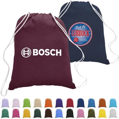 100% Cotton Canvas Budget-Friendly Drawstring Backpack