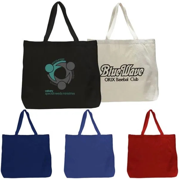 7 oz. Cotton Canvas Jumbo Grocery Tote Bag (20" X 15")