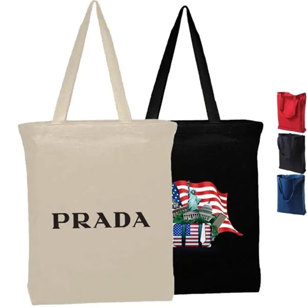 12 Oz. Cotton Canvas Tote Bag W/ Gusset