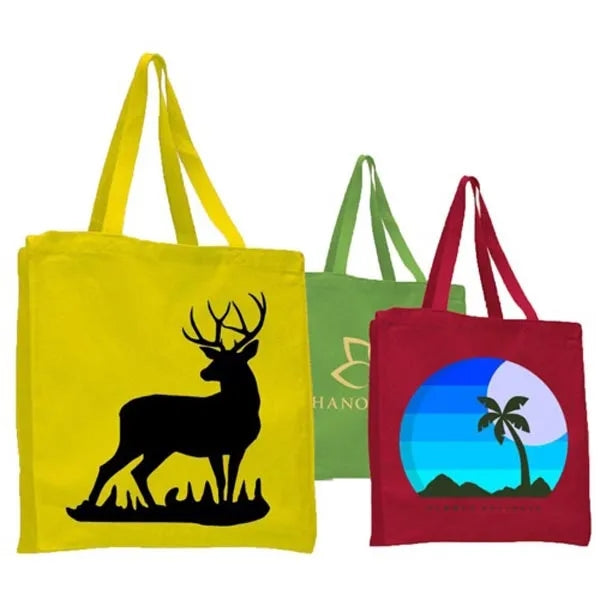 12 oz.Classic Book Tote Bags w/ Gusset Canvas (14"X15"X4")
