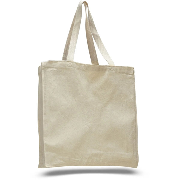 12 oz.Classic Book Tote Bags w/ Gusset Canvas (14"X15"X4")
