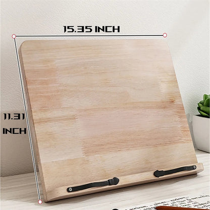 Bamboo Ergonomic Adjustable Book Stand With Fixed Arms