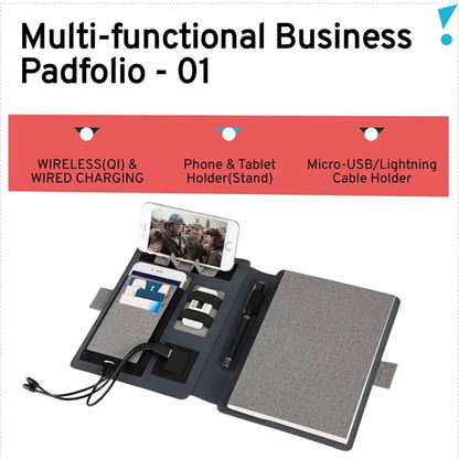 8000mAh Business Padfolio With Wireless Charge and USB