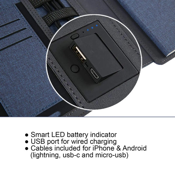 8000mAh Business Padfolio With Wireless Charge and USB