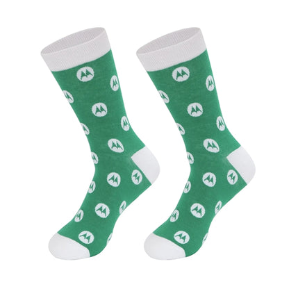 Custom Knitted Jacquard Crew Dress Socks - 168 needle