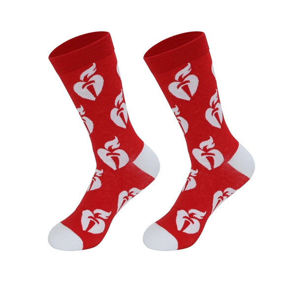 Custom Knitted Jacquard Crew Dress Socks - 168 needle