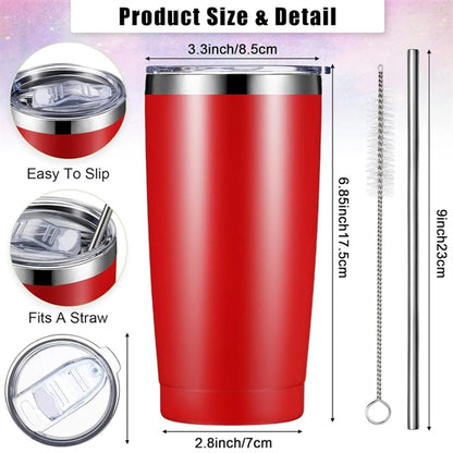 20 oz Stainless Steel Insulated Tumbler with Lid and Straw