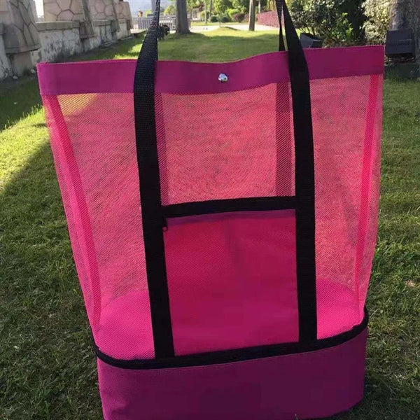 Mesh Beach Tote Cooler Bag