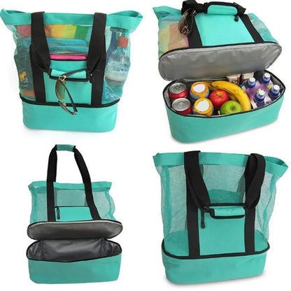 Mesh Beach Tote Cooler Bag