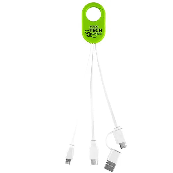 5-in-1 Cell Phone Charging Cable with Carabiner Clip