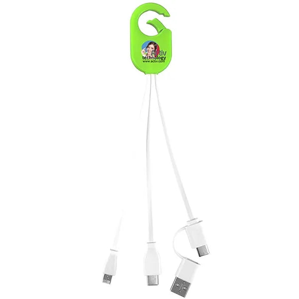 5-in-1 Cell Phone Charging Cable with Carabiner Clip