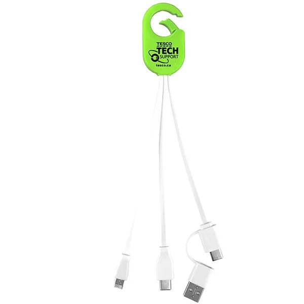 5-in-1 Cell Phone Charging Cable with Carabiner Clip