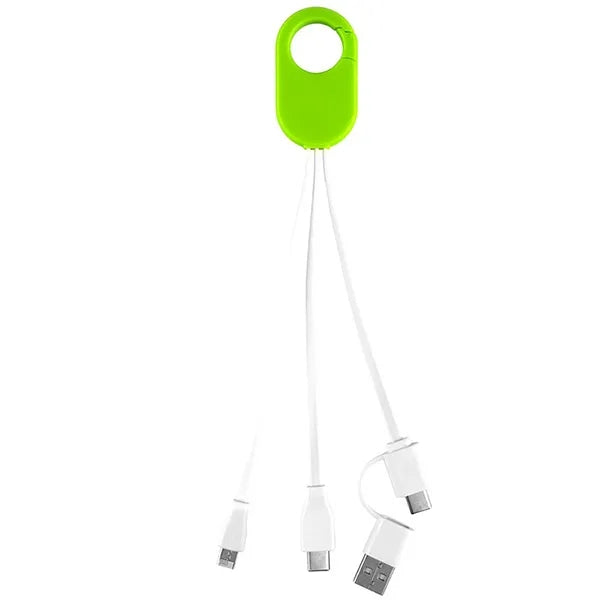 5-in-1 Cell Phone Charging Cable with Carabiner Clip