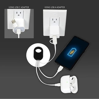 5-in-1 Cell Phone Charging Cable with Carabiner Clip