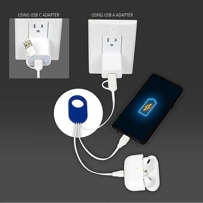 5-in-1 Cell Phone Charging Cable with Carabiner Clip