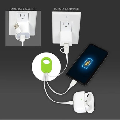 5-in-1 Cell Phone Charging Cable with Carabiner Clip