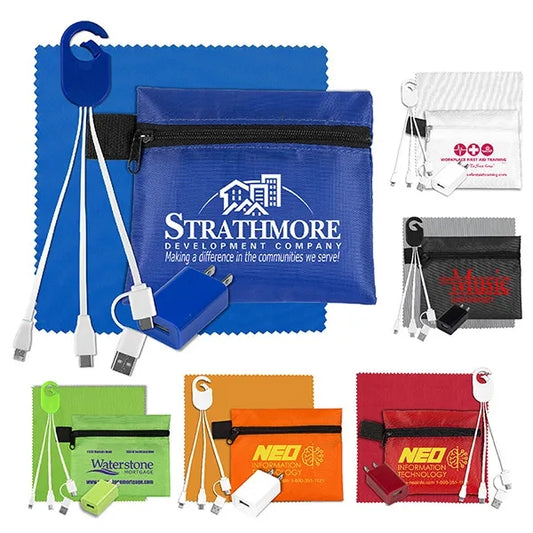 Tech Home and Travel Kit w/ Cleaning Cloth / Wall Charger