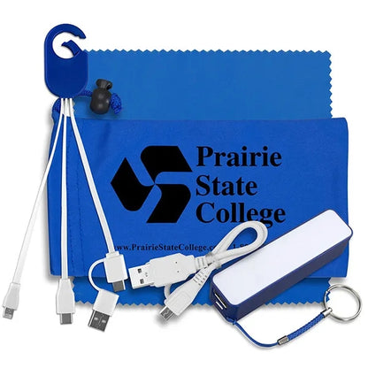 Mobile Tech Power Bank Accessory Kit w/ Cloth in Cinch Pouch