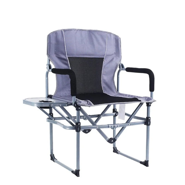 Heavy Duty Compact Camping Folding Mesh Chair with Side Tabl