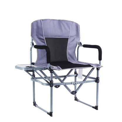 Heavy Duty Compact Camping Folding Mesh Chair with Side Tabl