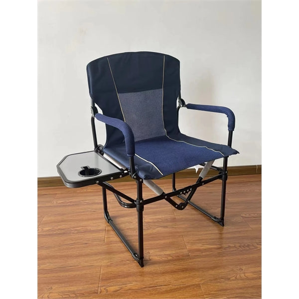 Heavy Duty Compact Camping Folding Mesh Chair with Side Tabl
