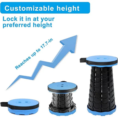 Portable Collapsible Retractable Stool for Camping