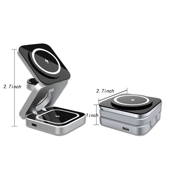 3in1 Adjustable Foldable Magnetic Wireless Charging Station