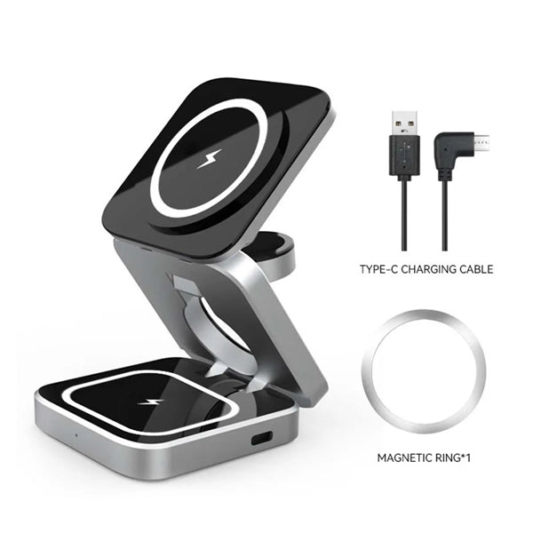 3in1 Adjustable Foldable Magnetic Wireless Charging Station