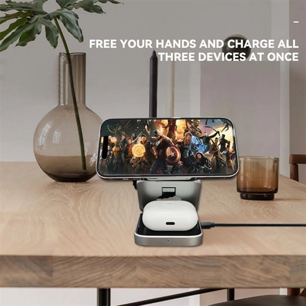 3in1 Adjustable Foldable Magnetic Wireless Charging Station
