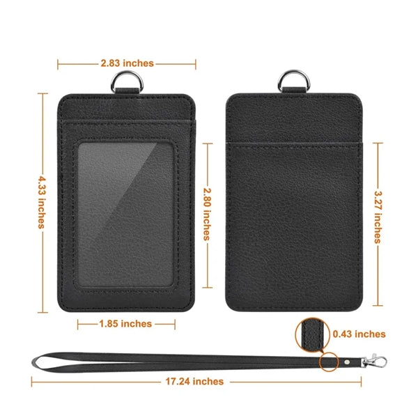 Professional PU Leather ID Badge Holder, Durable & Stylish