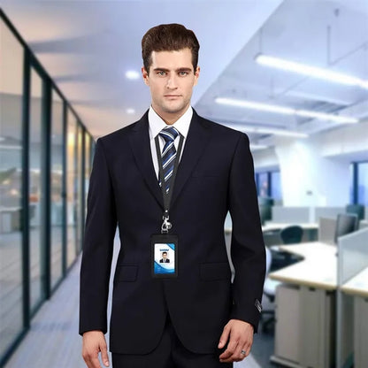 Professional PU Leather ID Badge Holder, Durable & Stylish