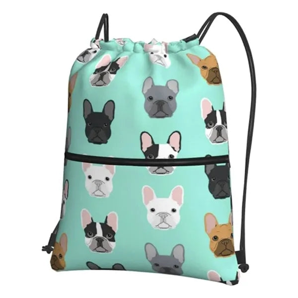 Premium Sublimated Drawstring Zipper Pocket Backpack 14"x17"