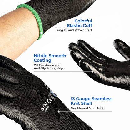 Nitrile Coated Safety Work Gloves