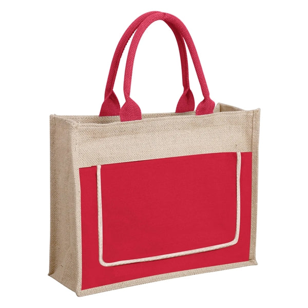 Jute Beach Tote Bag ( 7.87 ''Lx 6 ''W x 12.6 ''H )