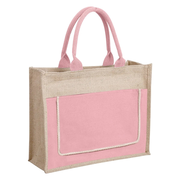 Jute Beach Tote Bag ( 7.87 ''Lx 6 ''W x 12.6 ''H )