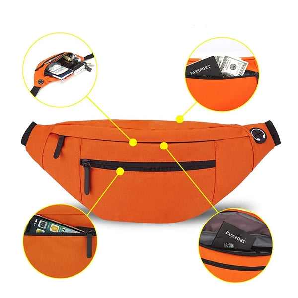 Large Crossbody Fanny Pack with 4 Pockets