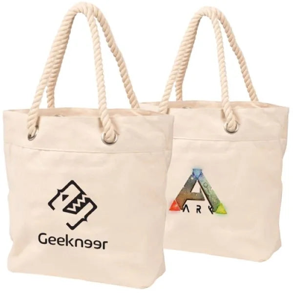 14 oz. Heavy-duty Cotton Canvas Tote Bag w/ Rope Handle