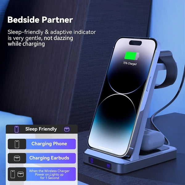 15W Wireless Charging Station Fast Charger Stand