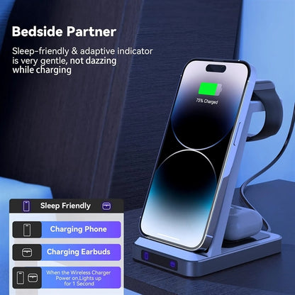 15W Wireless Charging Station Fast Charger Stand
