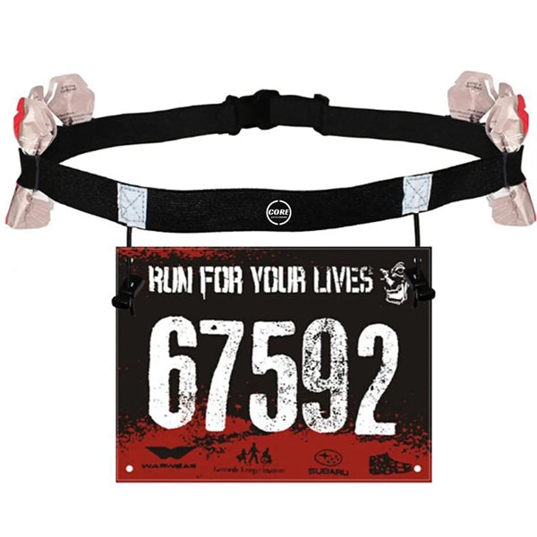 Race Number Belt with 6 Gel Loops for Running