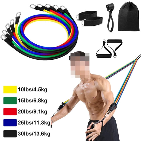 11Pcs/Set Latex Pull Rope Resistance Bands