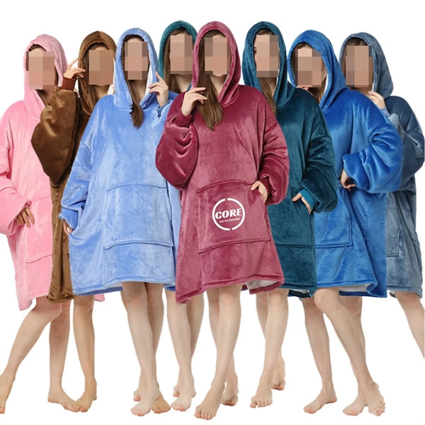 Oversized Microfiber Sherpa Wearable Blanket