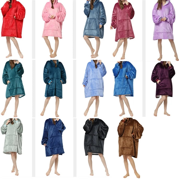Oversized Microfiber Sherpa Wearable Blanket